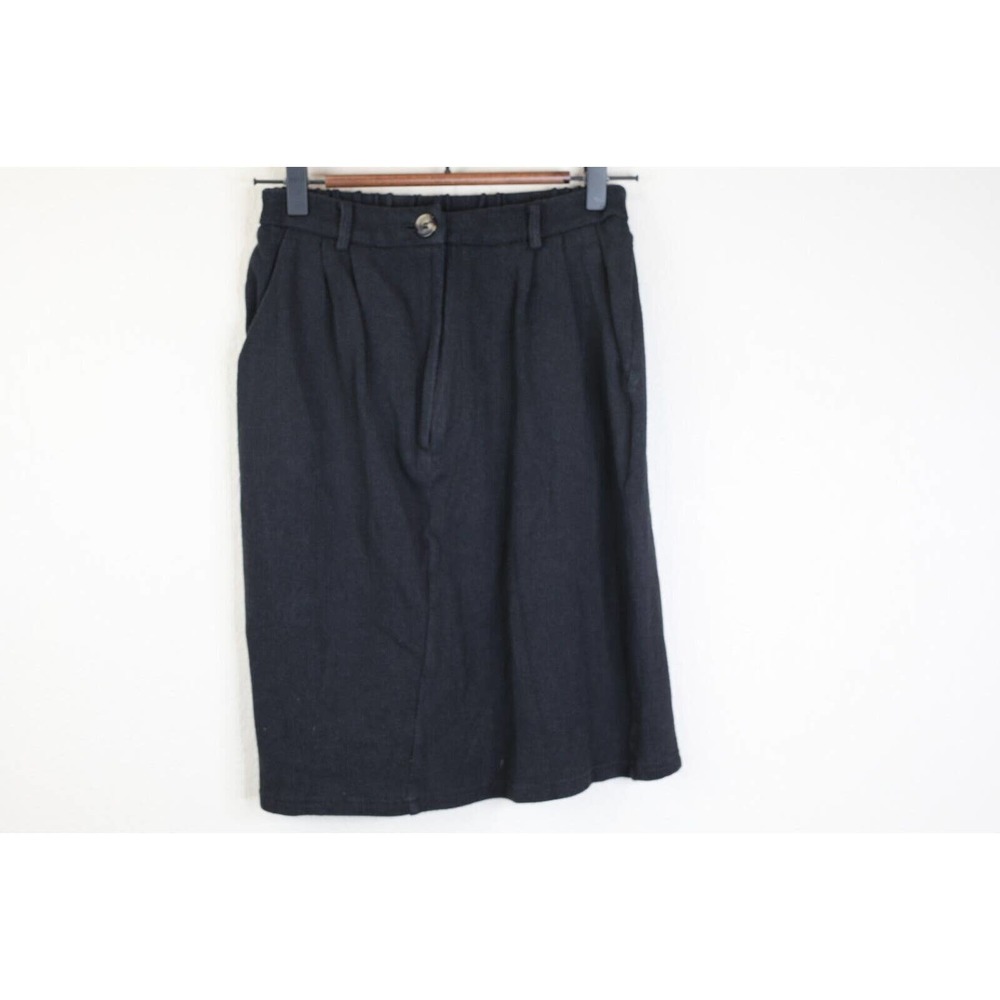 Callahan Knitwear Womens Black Straight Midi Lenght Skirt Size Small Strechable